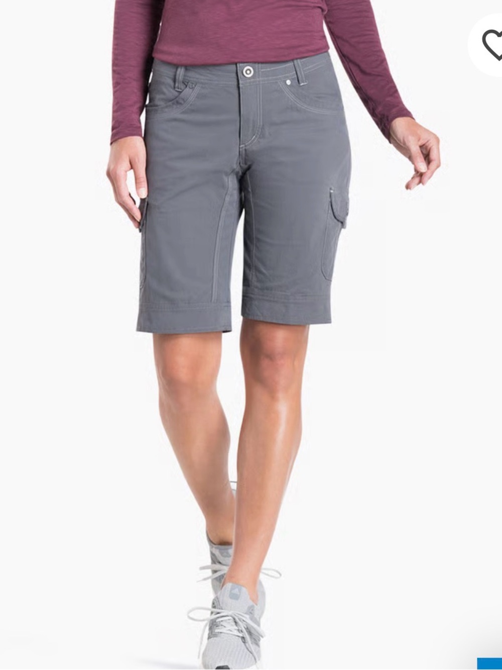 KÜHL Women's Splash 11" Cargo Hiking Shorts in a grey/shadow colorway.